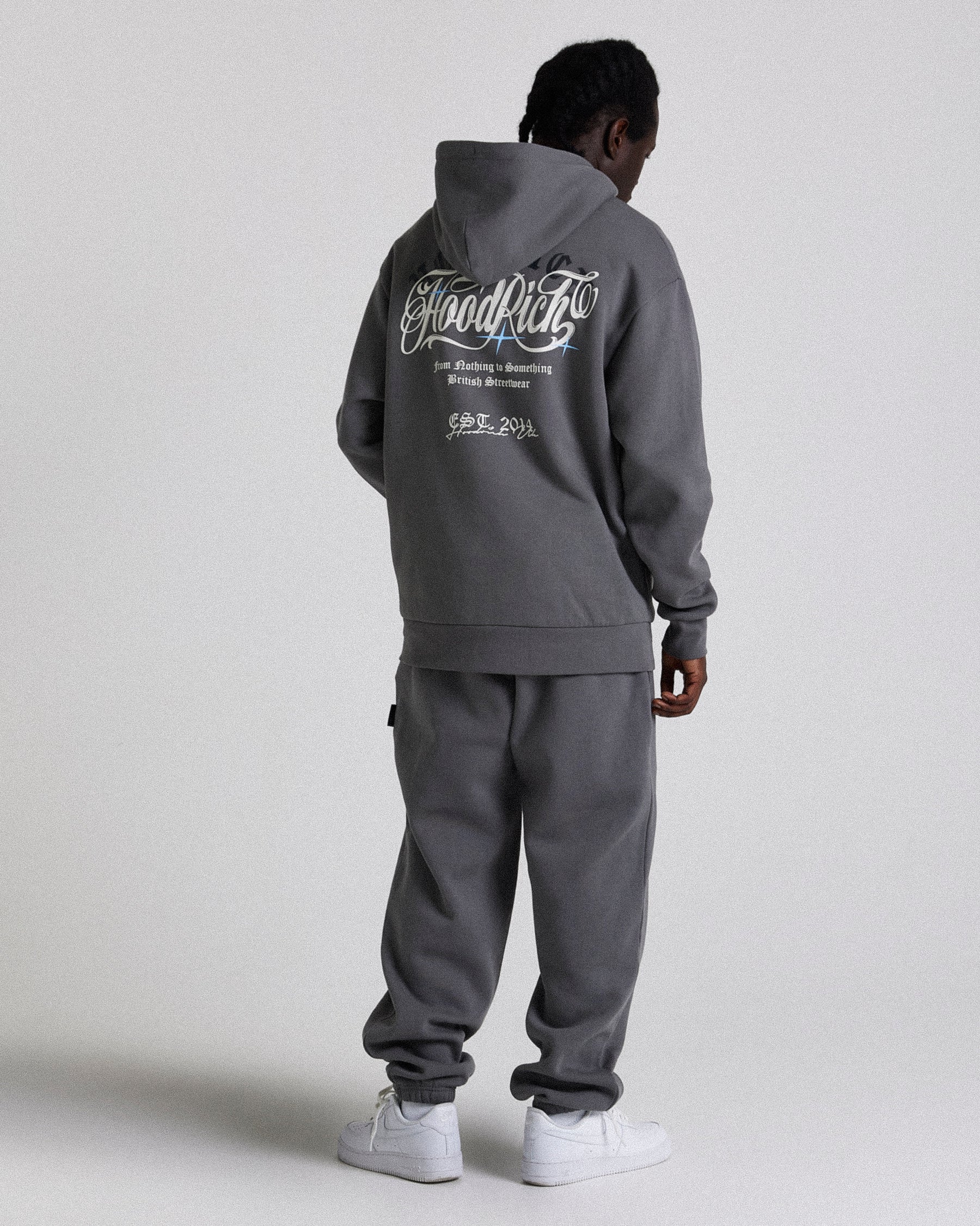 Legacy Oversized Hoodie - Greys/White/Blue