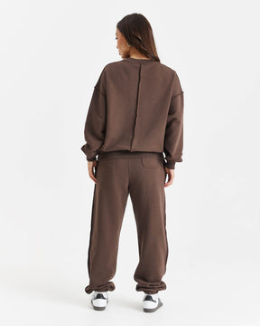 Edge Oversized Sweatshirt - Brown