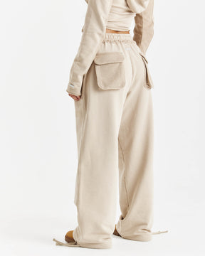 Havoc Oversized Wide Leg Joggers - Beige