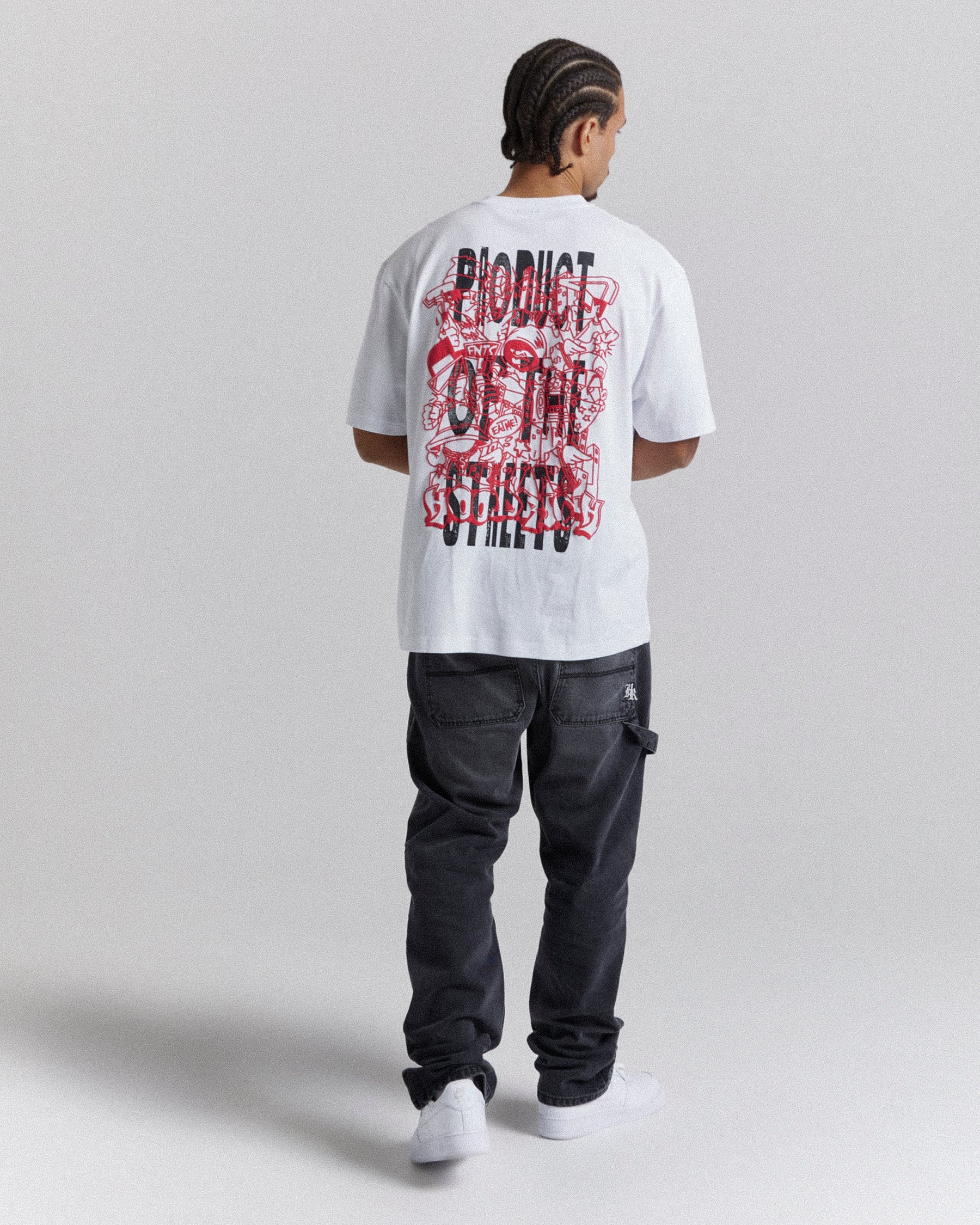 Mural Oversized T-Shirt - White/Red