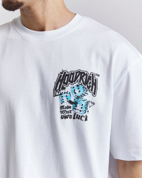 Fortune Oversized T-Shirt - White/Black/Blue