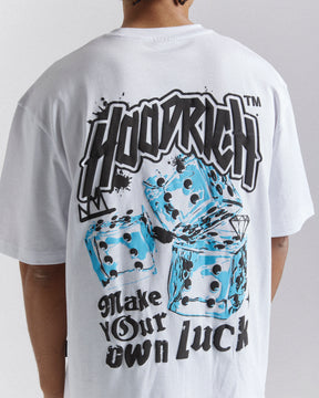 Fortune Oversized T-Shirt - White/Black/Blue