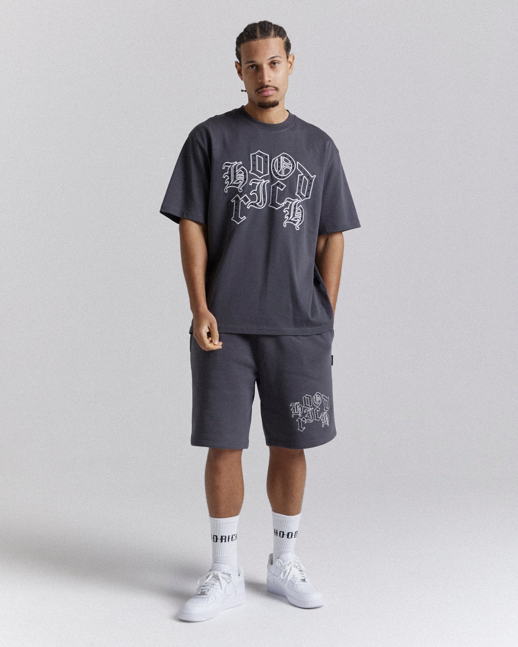 Crown Oversized T-Shirt - Grey/White/Black