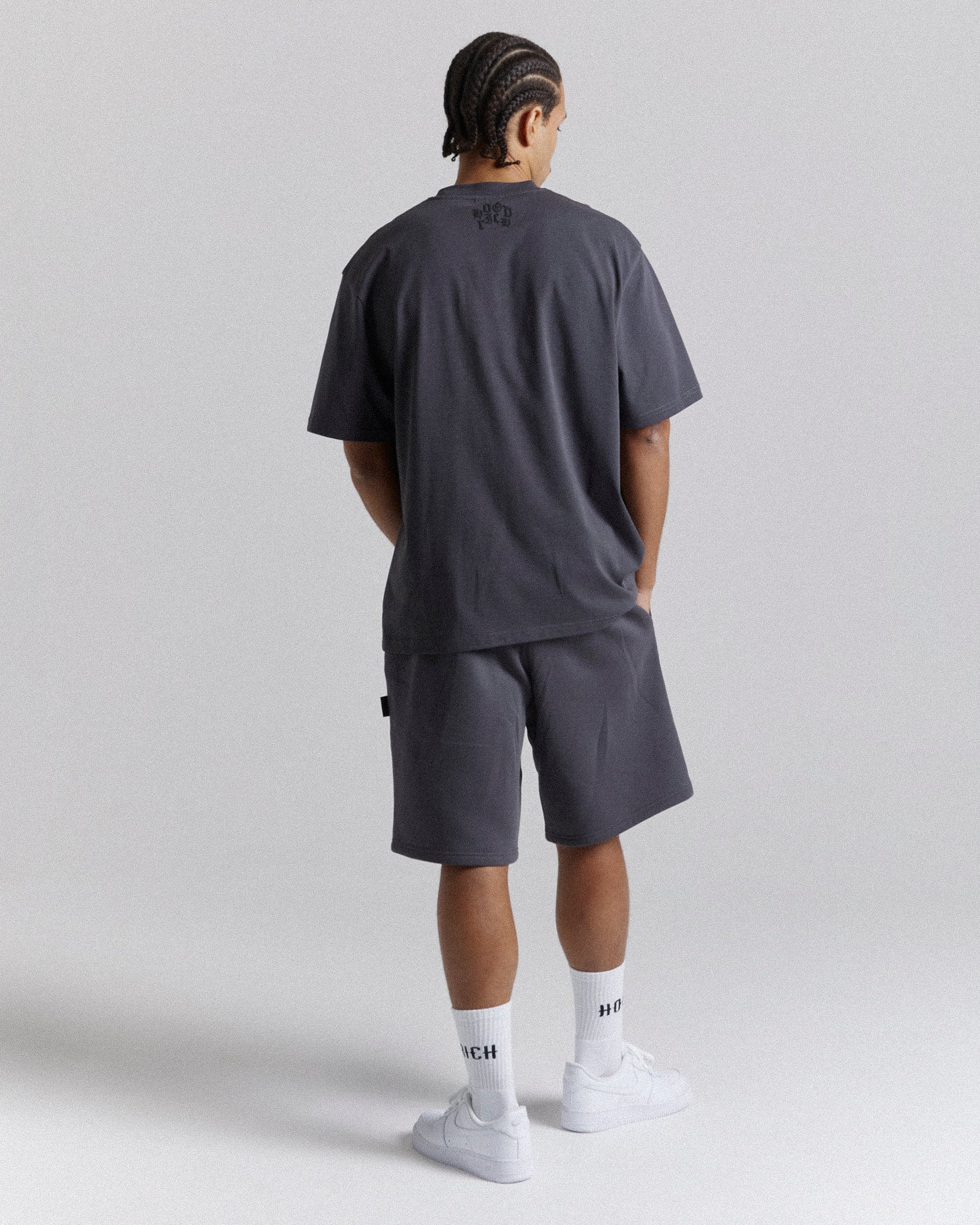 Crown Oversized Shorts - Grey/White/Black