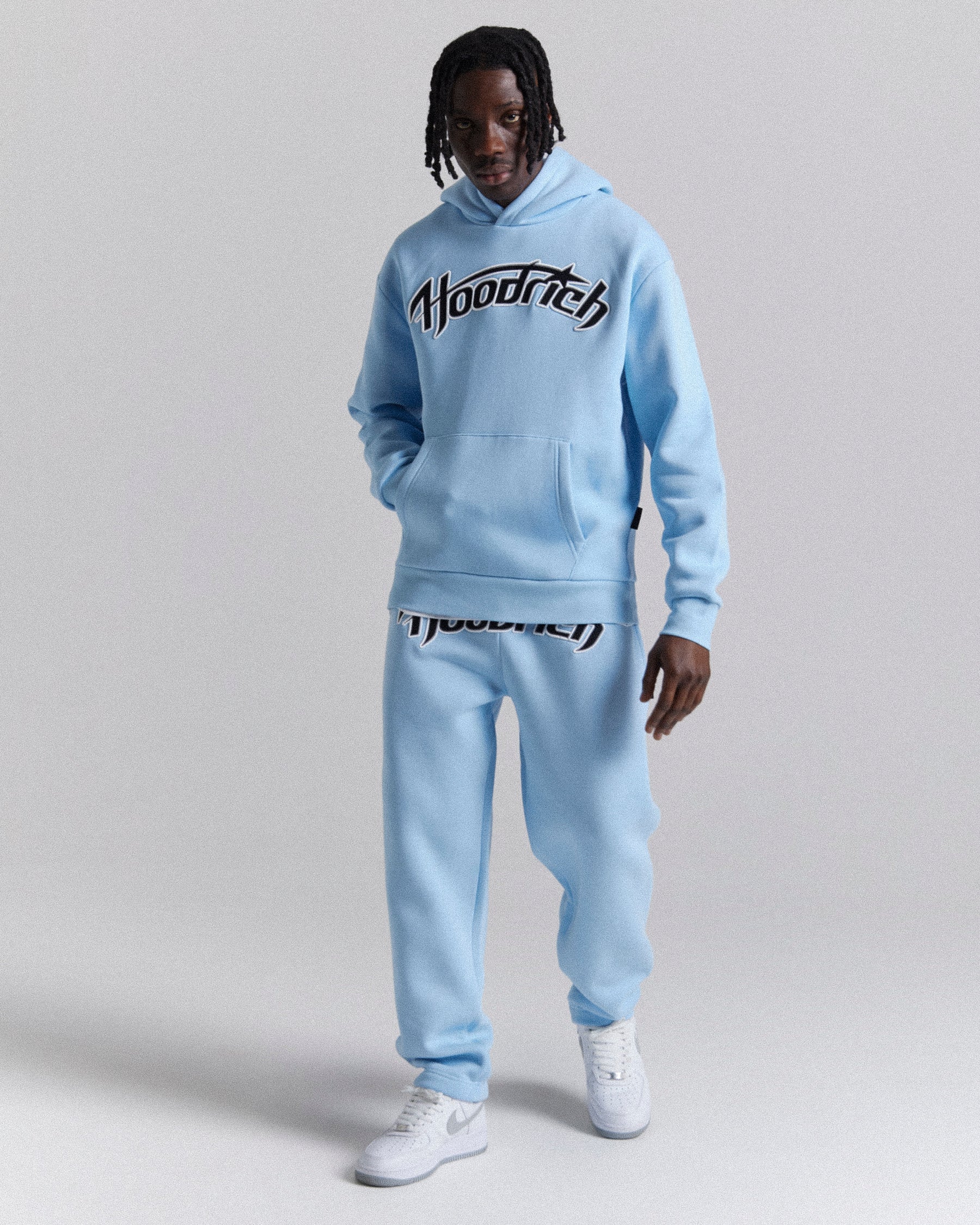 Galaxy Oversized Hoodie - Light Blue/White/Black