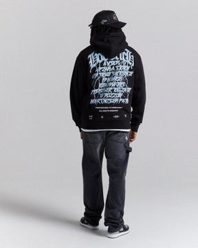 Tornado Oversized Hoodie  - Black/White/Blue