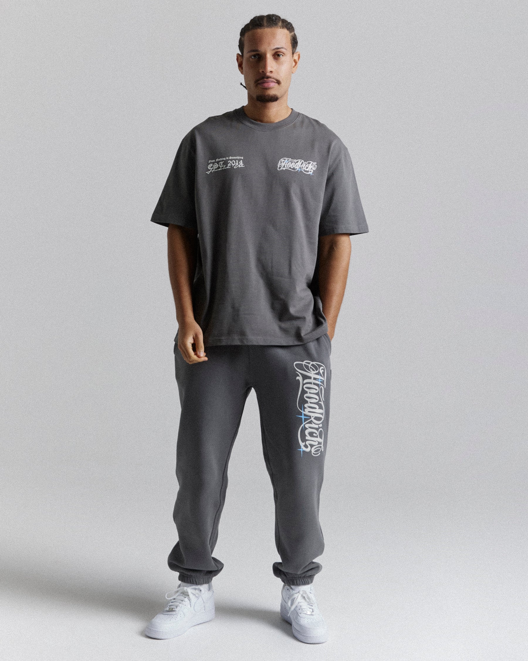 Legacy Oversized T-Shirt - Greys/White/Blue