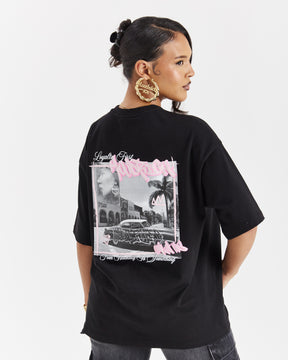 Urban Oversized T-Shirt - Black/White/Pink