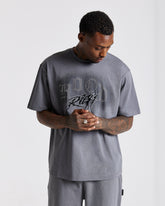 Iron Oversized T-Shirt - Grey/Rhinestones