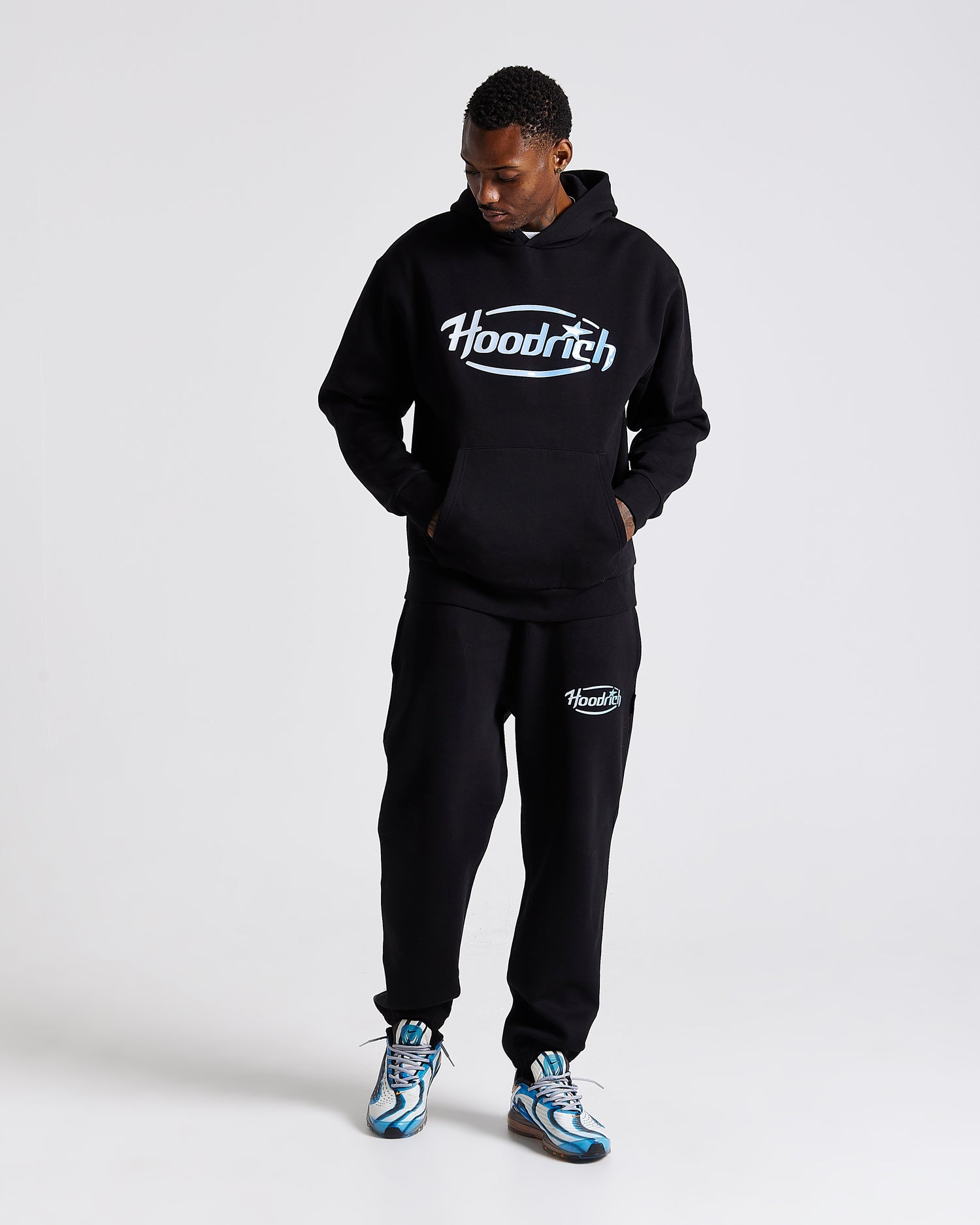 Curve Oversized Joggers - Black/Blue