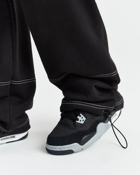 Adorn Open Hem Joggers - Black