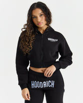 Breeze Cropped Zip Hoodie - Black/Blue/White