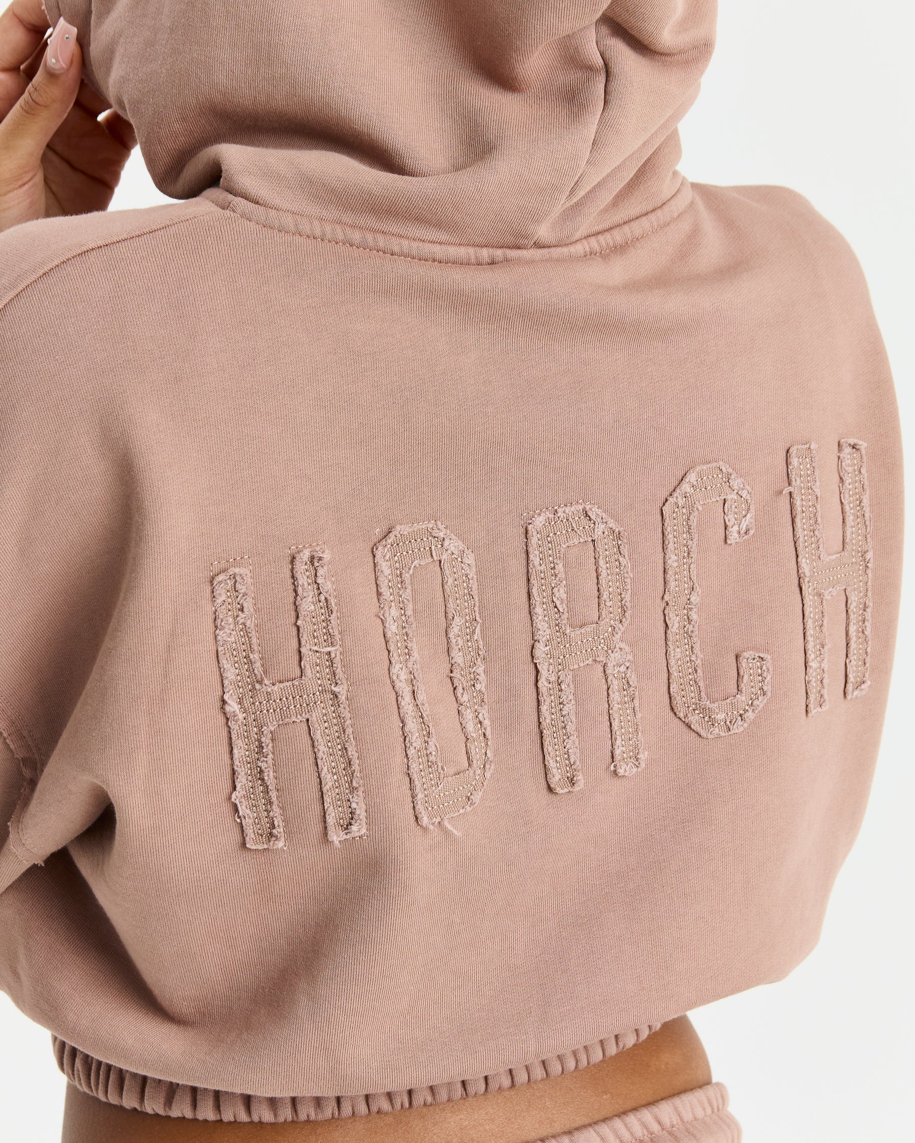 Detach Cropped Zip Through Hoodie - Brown