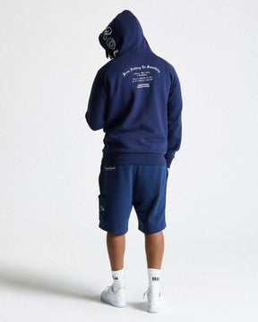 Stature Hoodie - Navy/White