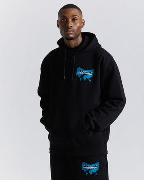 Worldwide Oversized Hoodie - Black/White/Blue