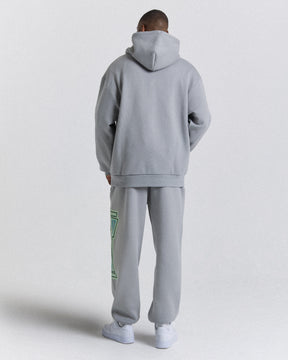 Worldwide Oversized Hoodie - Grey/White/Green