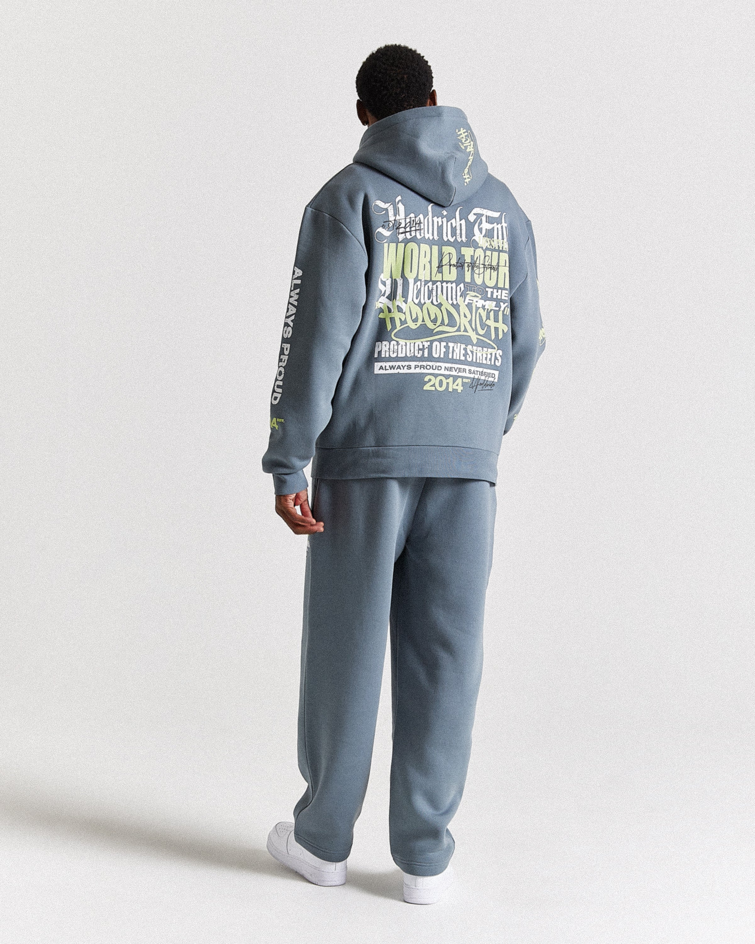 Stamp Tour Oversized Jogger - Grey/White/Lime