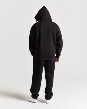 Triluxe Oversized Zip Through Hoodie - Black/White