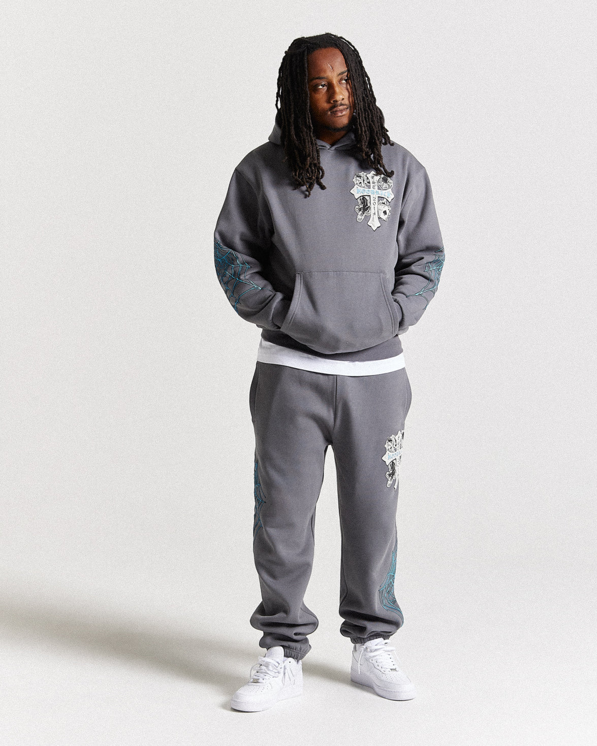 Cross Oversized Jogger - Grey/Blue