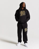 Script Oversized Jogger - Black/Gold
