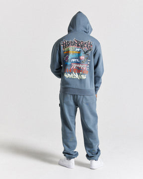 Graff Rave Oversized Hoodie - Grey