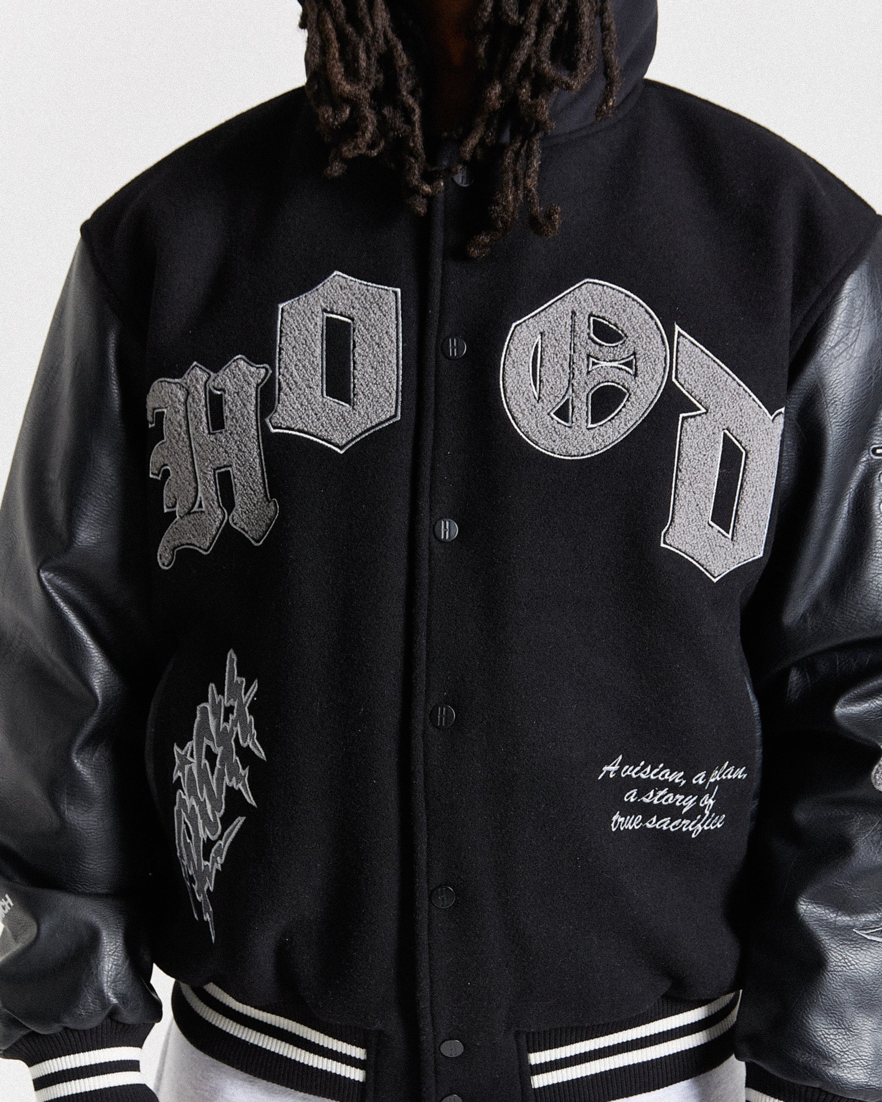 Vertigo Varsity Jacket - Black/Grey