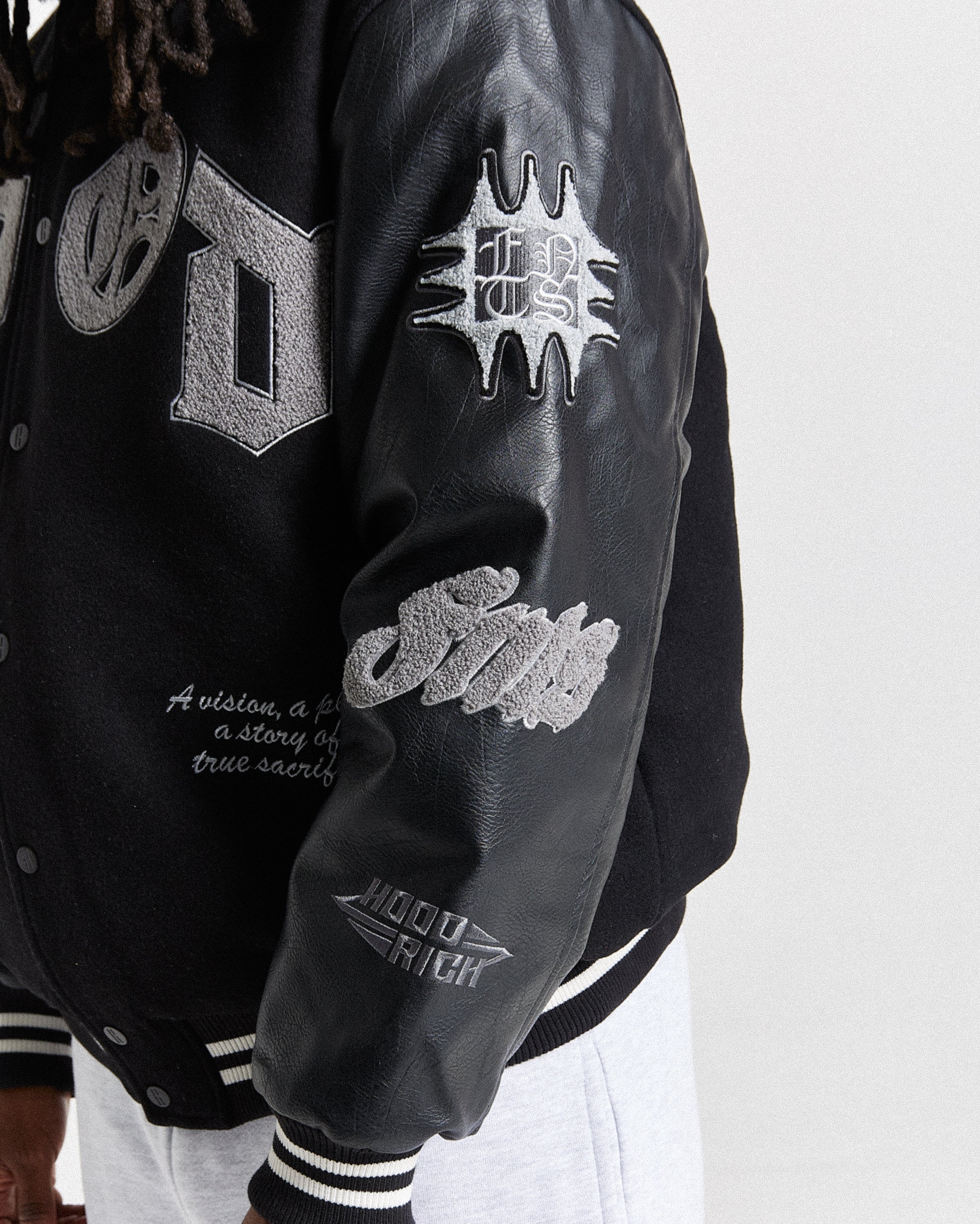 Vertigo Varsity Jacket - Black/Grey