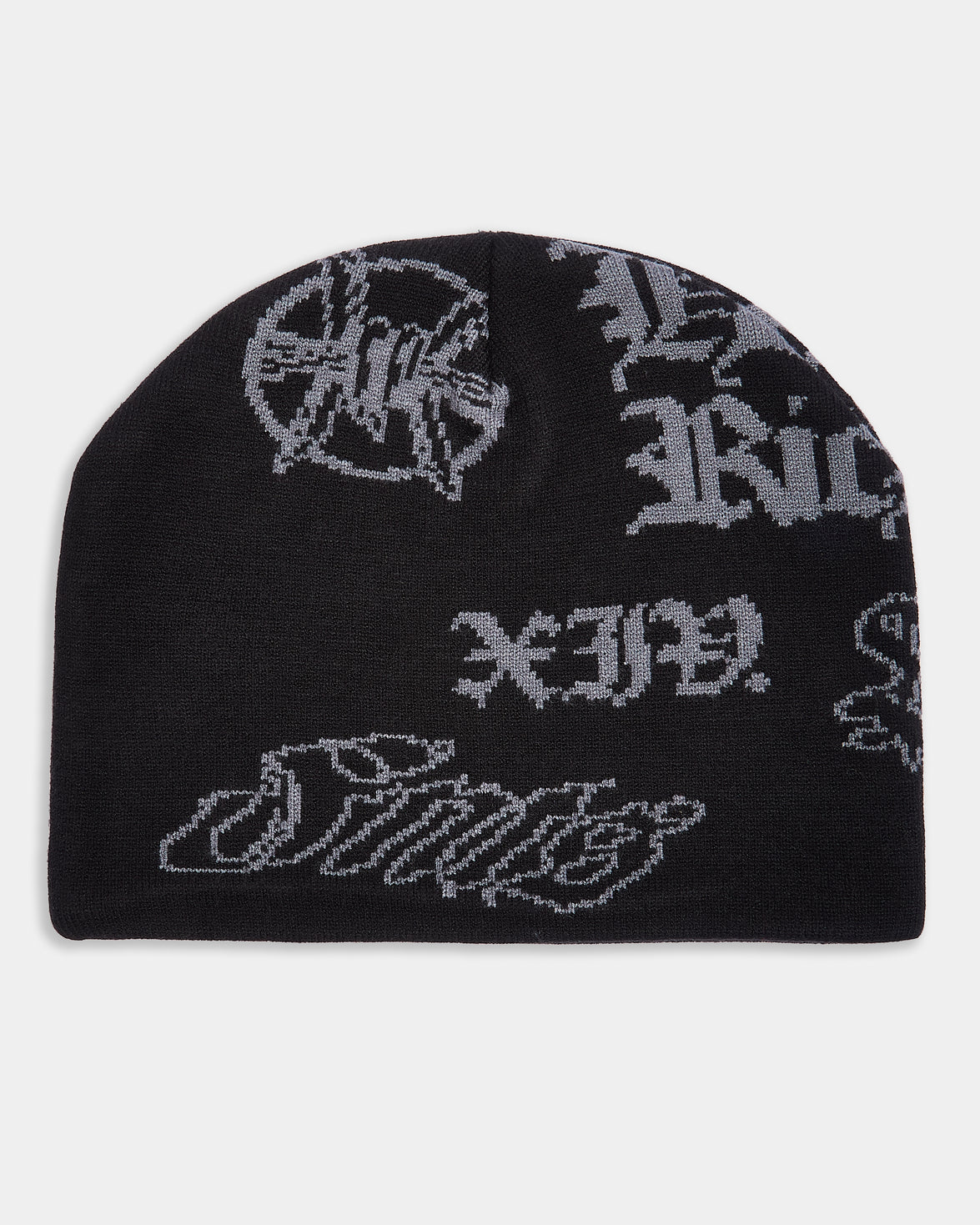 Skull Beanie - Black/Grey