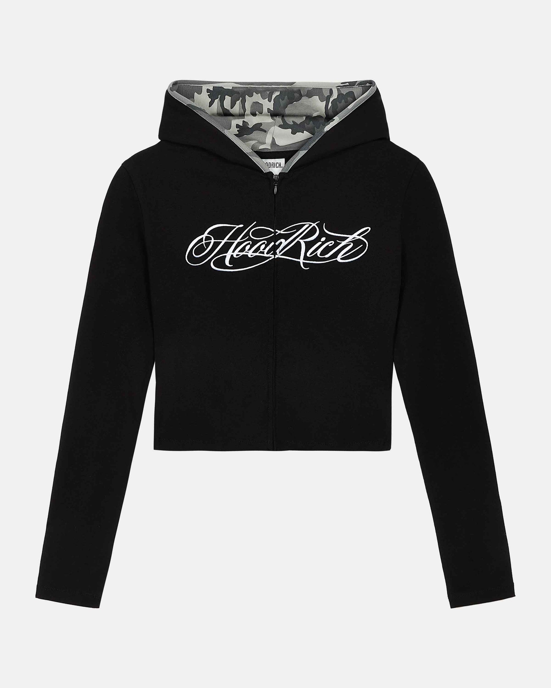 Kai Camo Fitted Zip Hoodie - Black/Camo/White