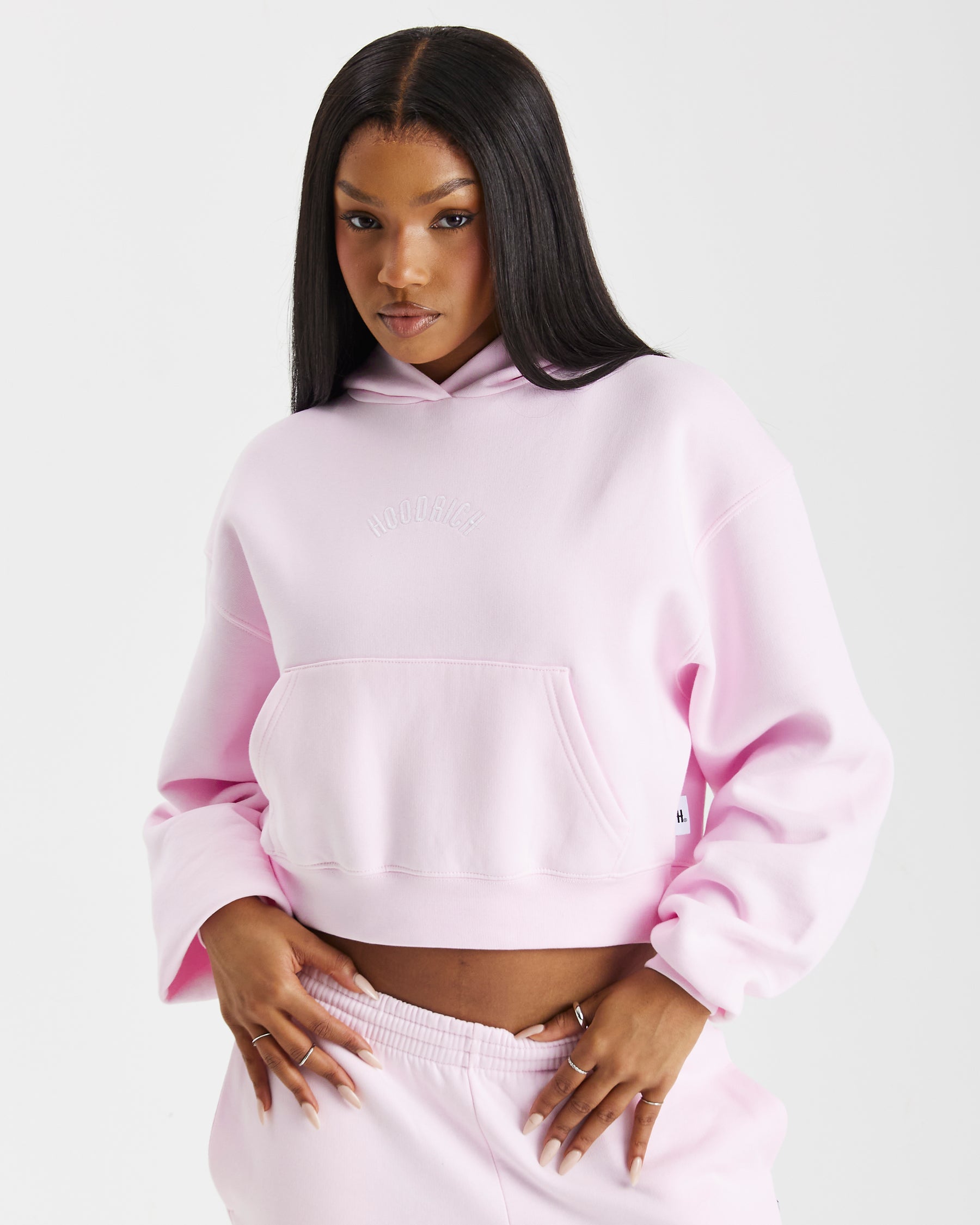 Lead Boxy Hoodie - Pink/White