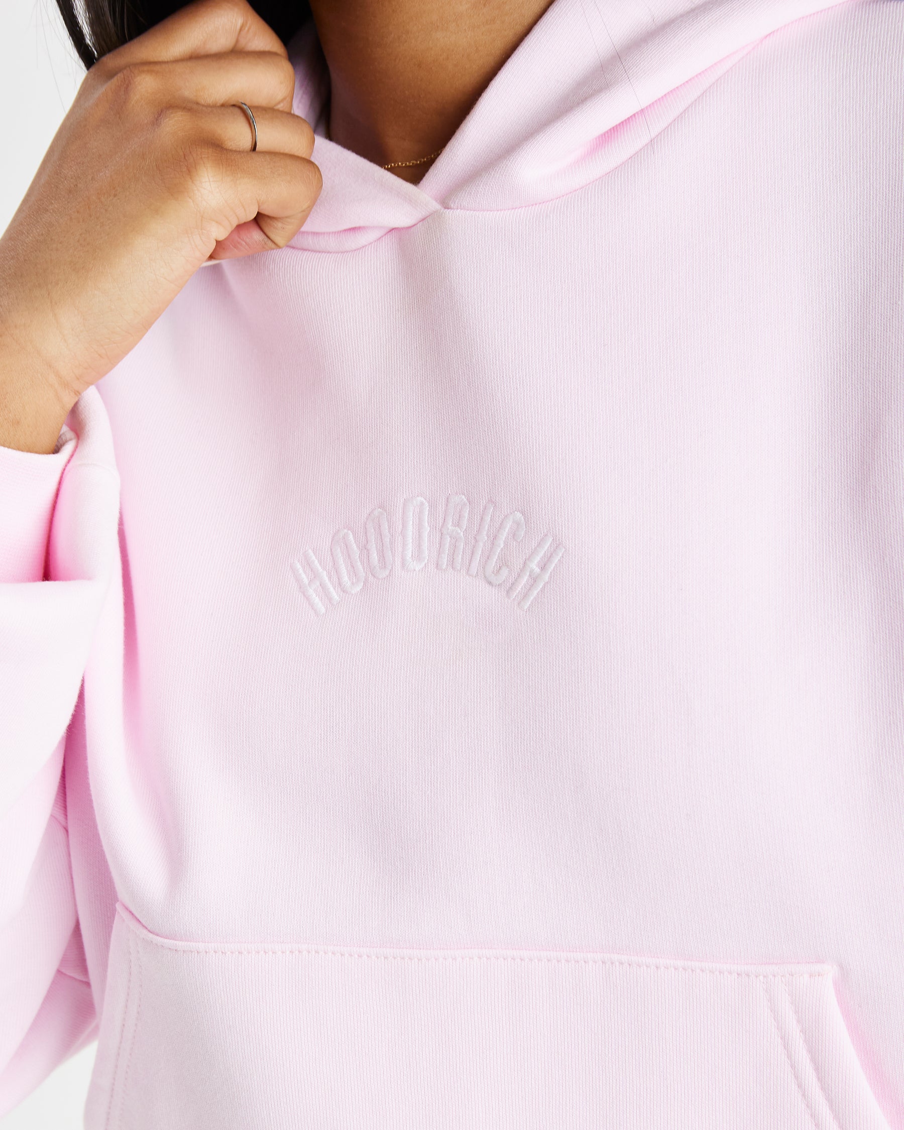 Lead Boxy Hoodie - Pink/White