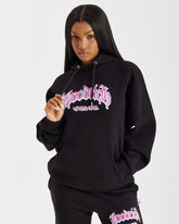 Sketch Money Oversized Hoodie - Black/White/Pink