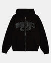 Black hoodie with 'HOODRICH' text on a white background