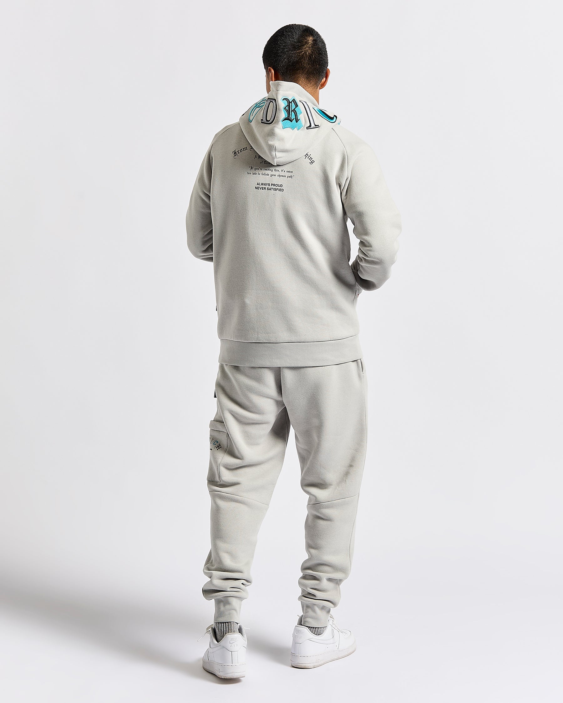 Heat Hoodie - Light Grey/Black/Blue