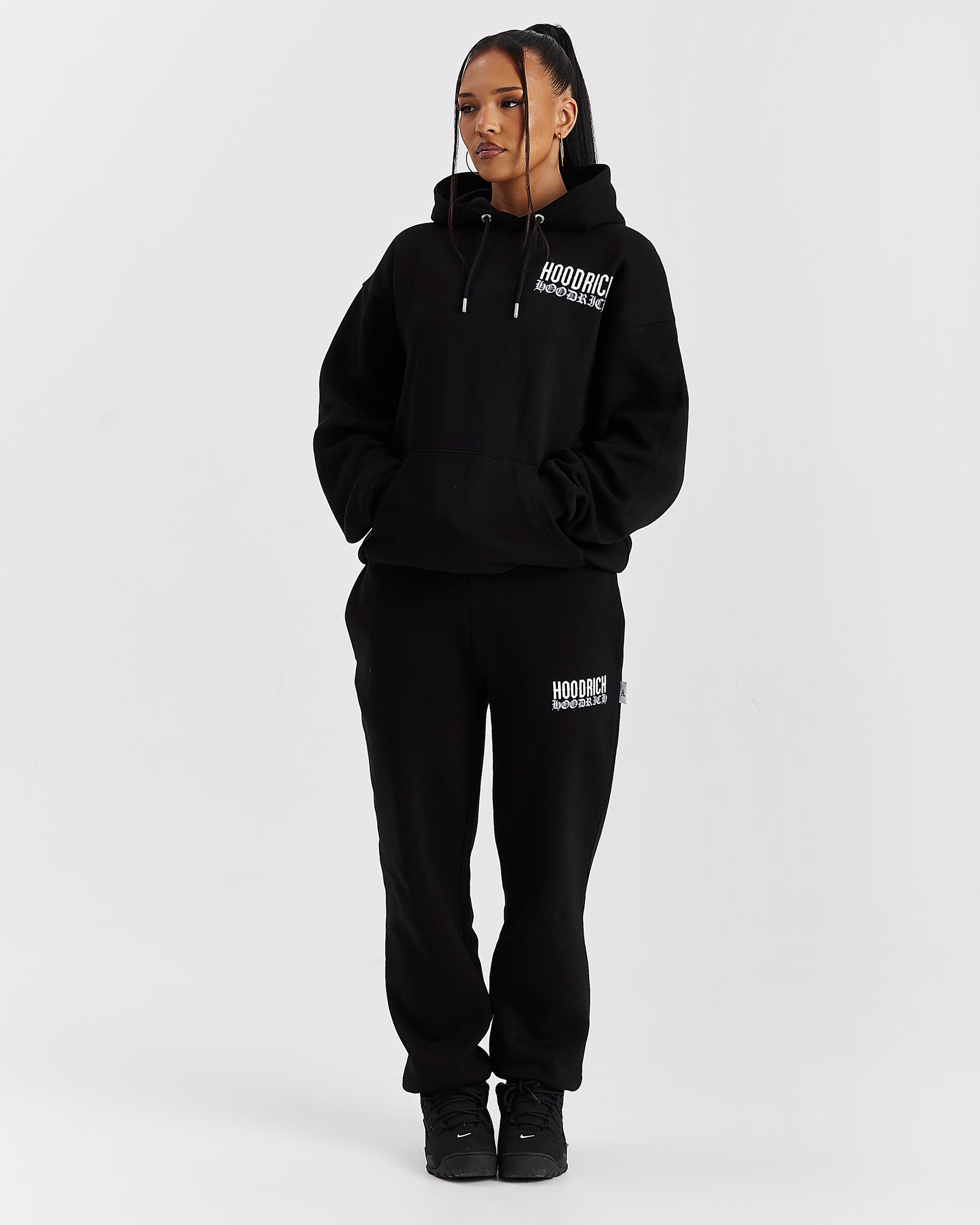 Flex Oversized Hoodie - Black/White