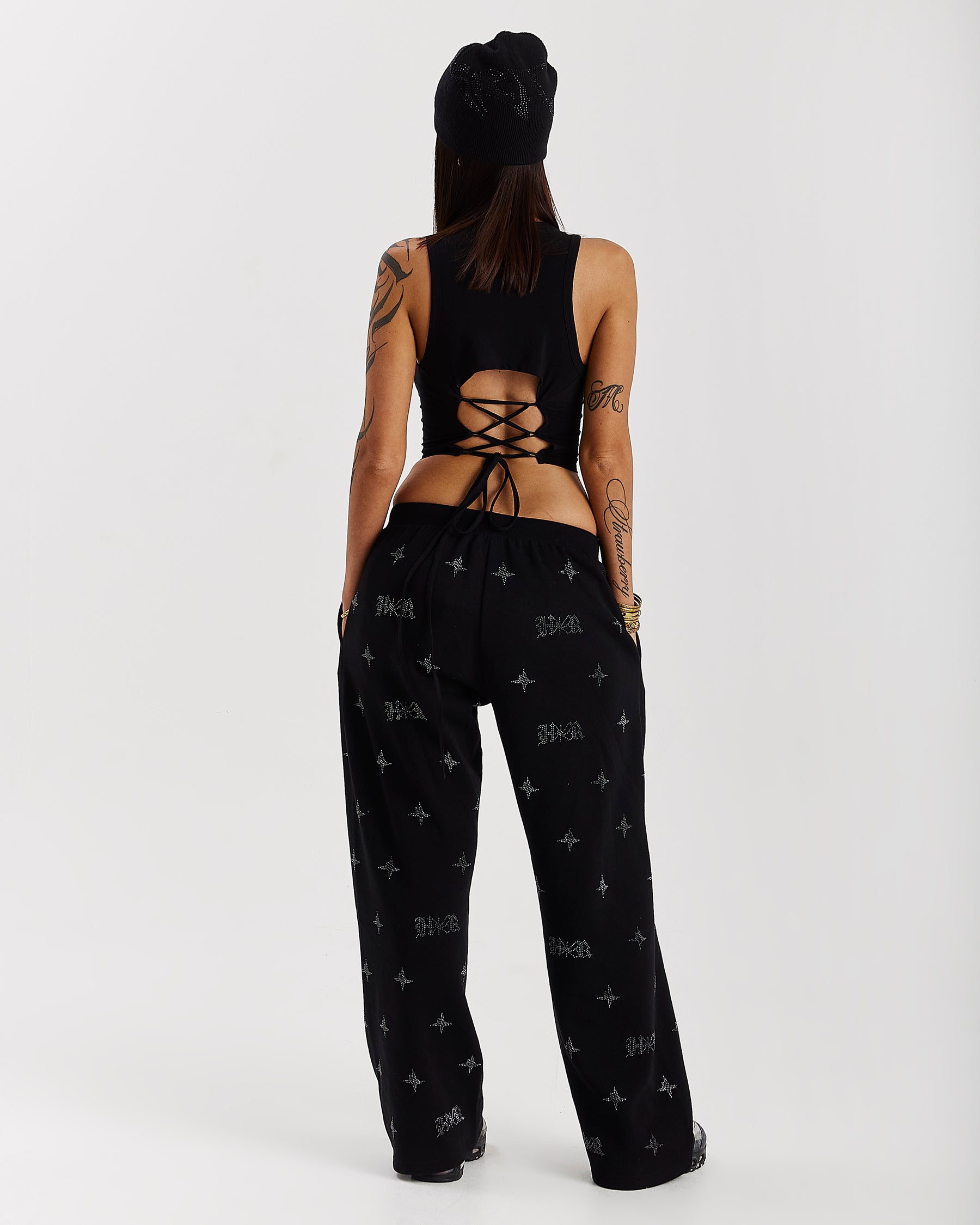 Solace Tie Back Racer Vest - Black/Pink