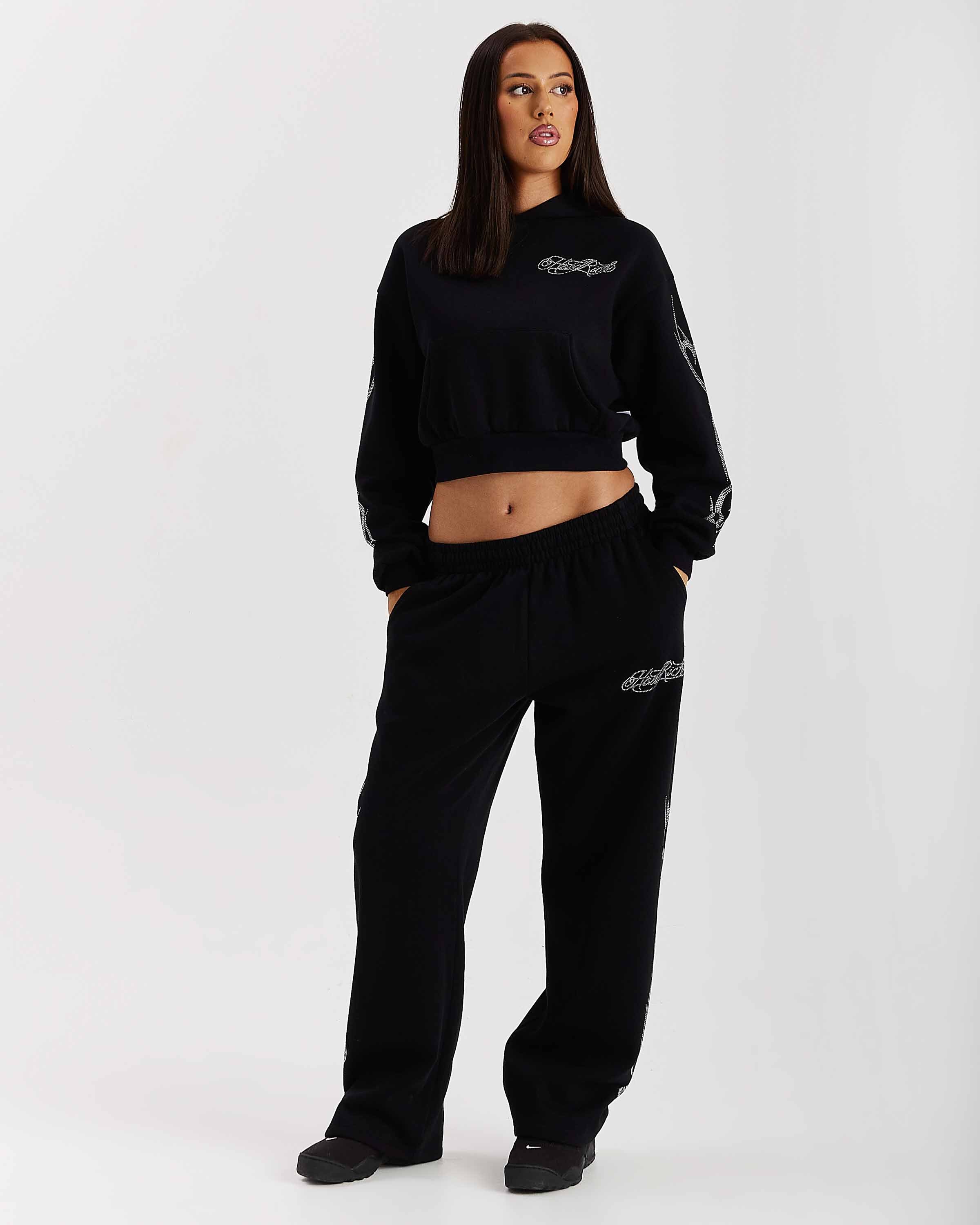 Morpho Boxy Hoodie - Black/Silver
