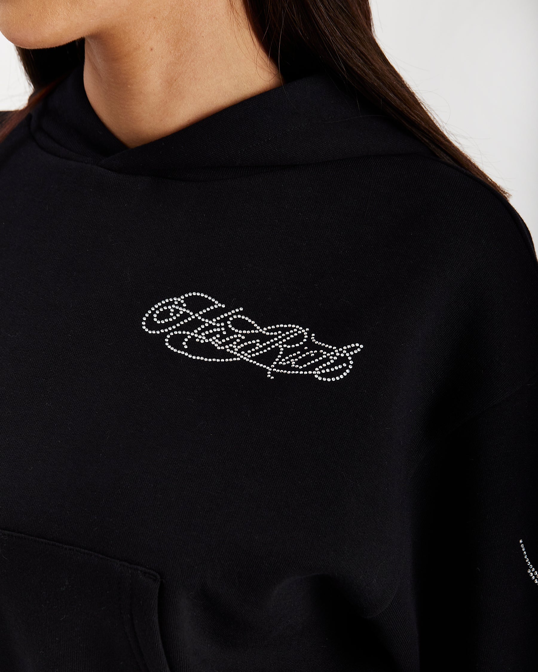 Morpho Boxy Hoodie - Black/Silver