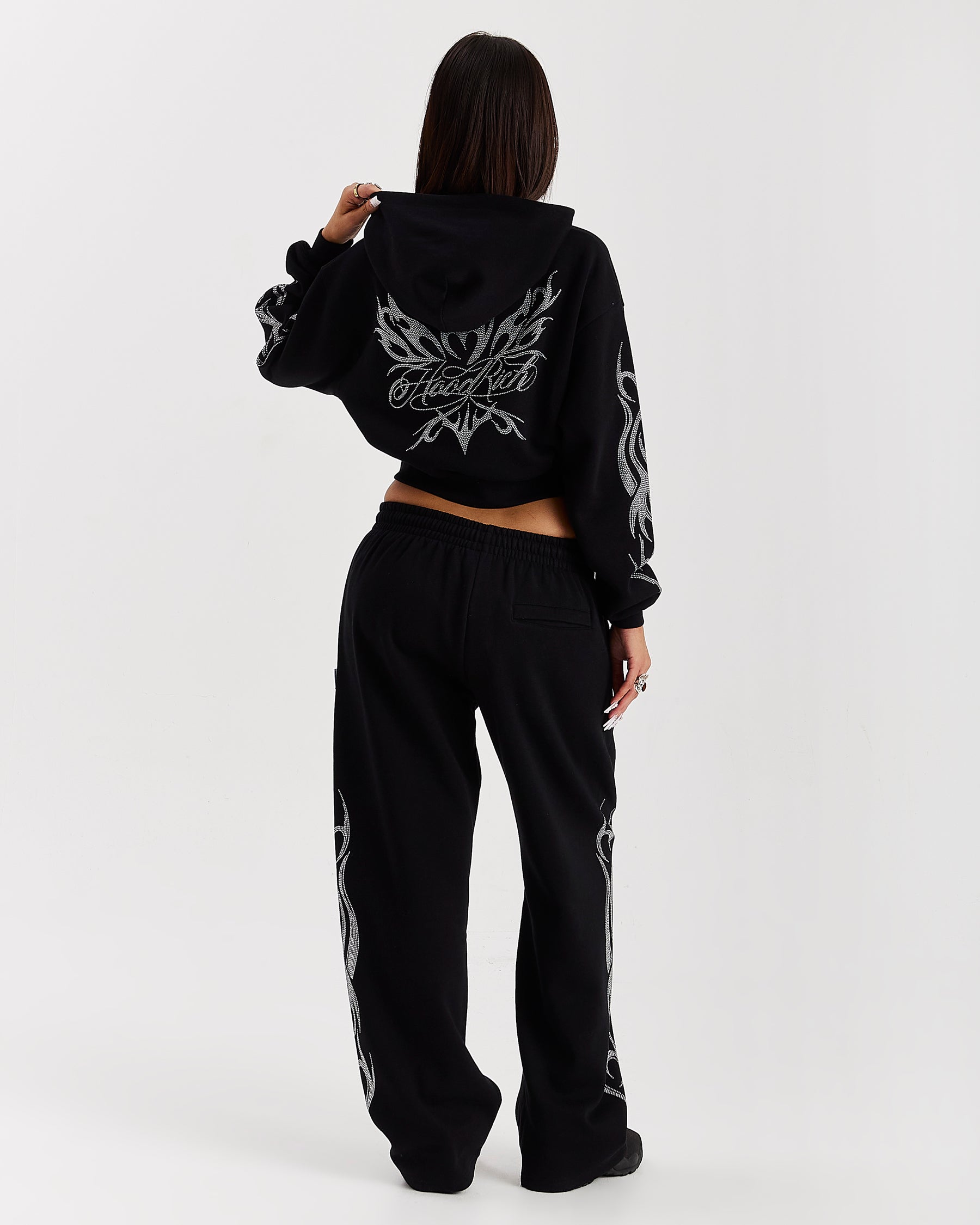 Morpho Boxy Hoodie - Black/Silver