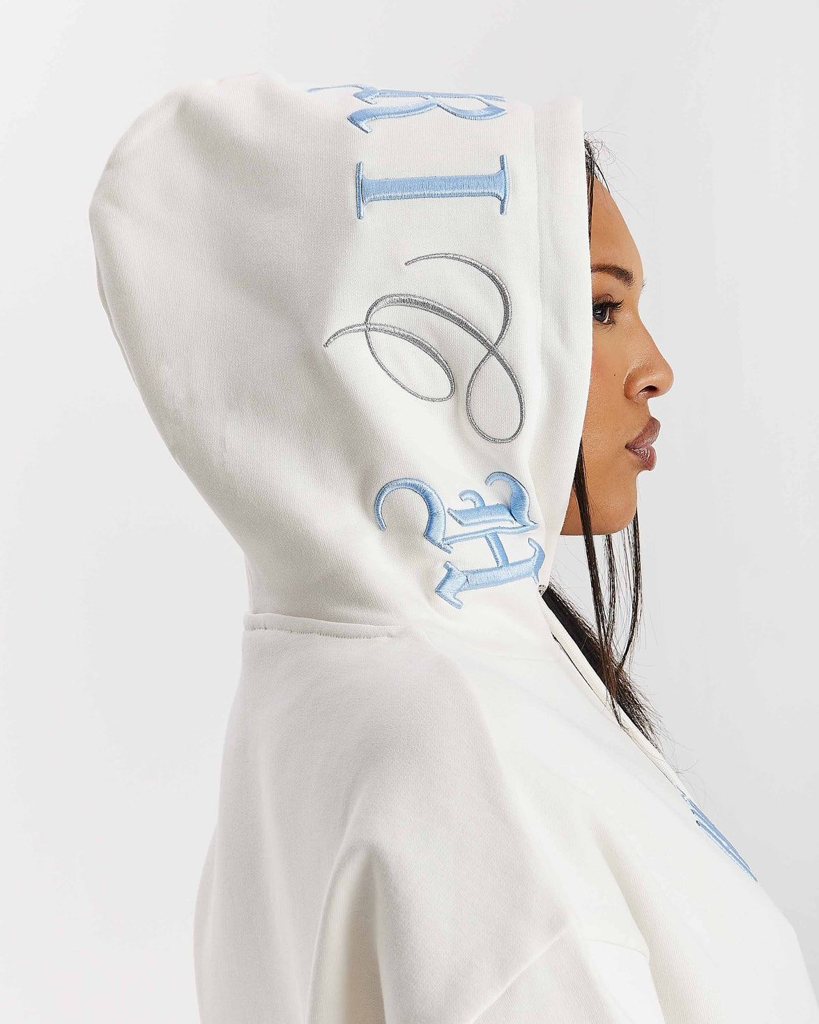 Calor Oversized Hoodie - Off White/Blue