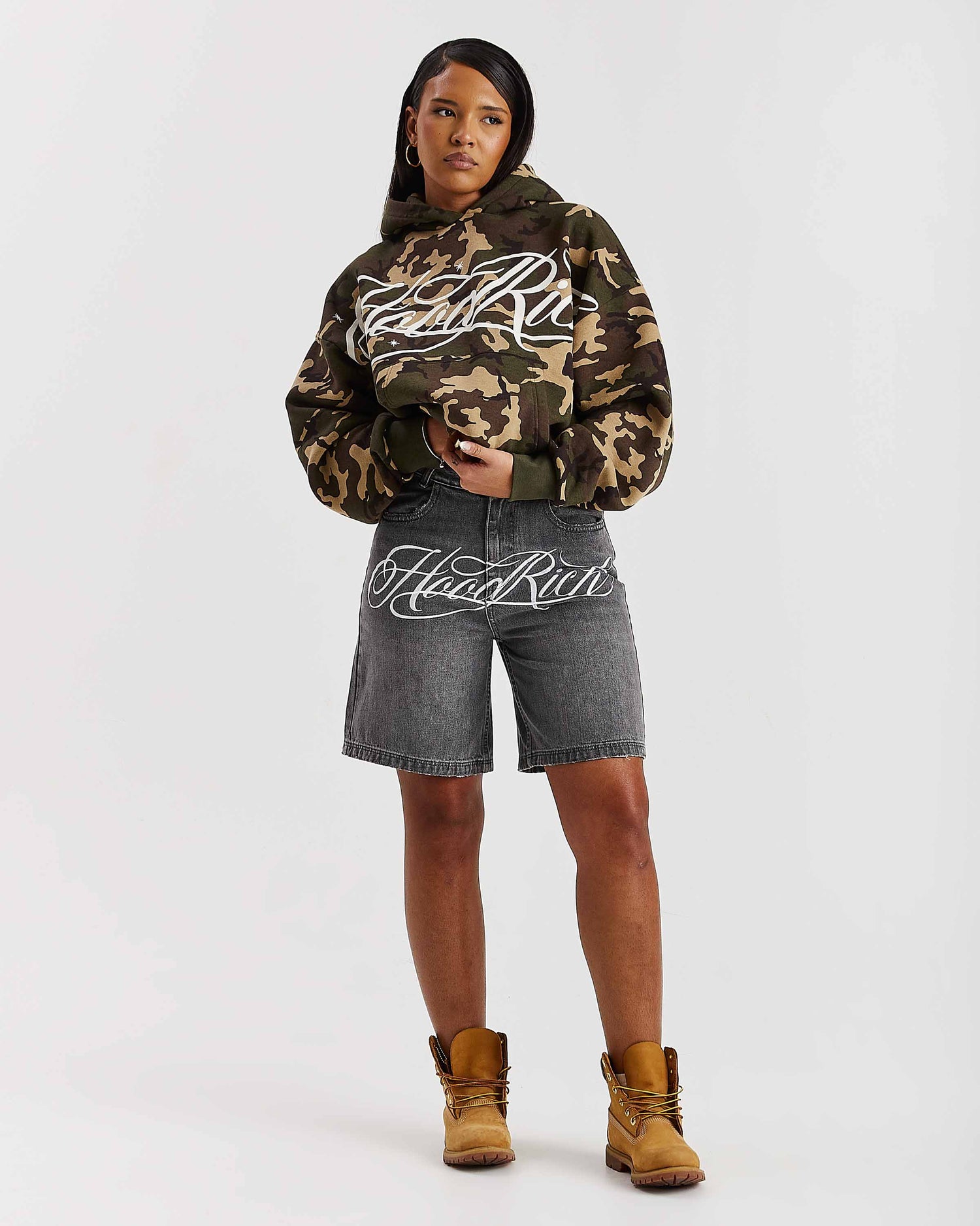 Solace Denim Jort - Washed Grey