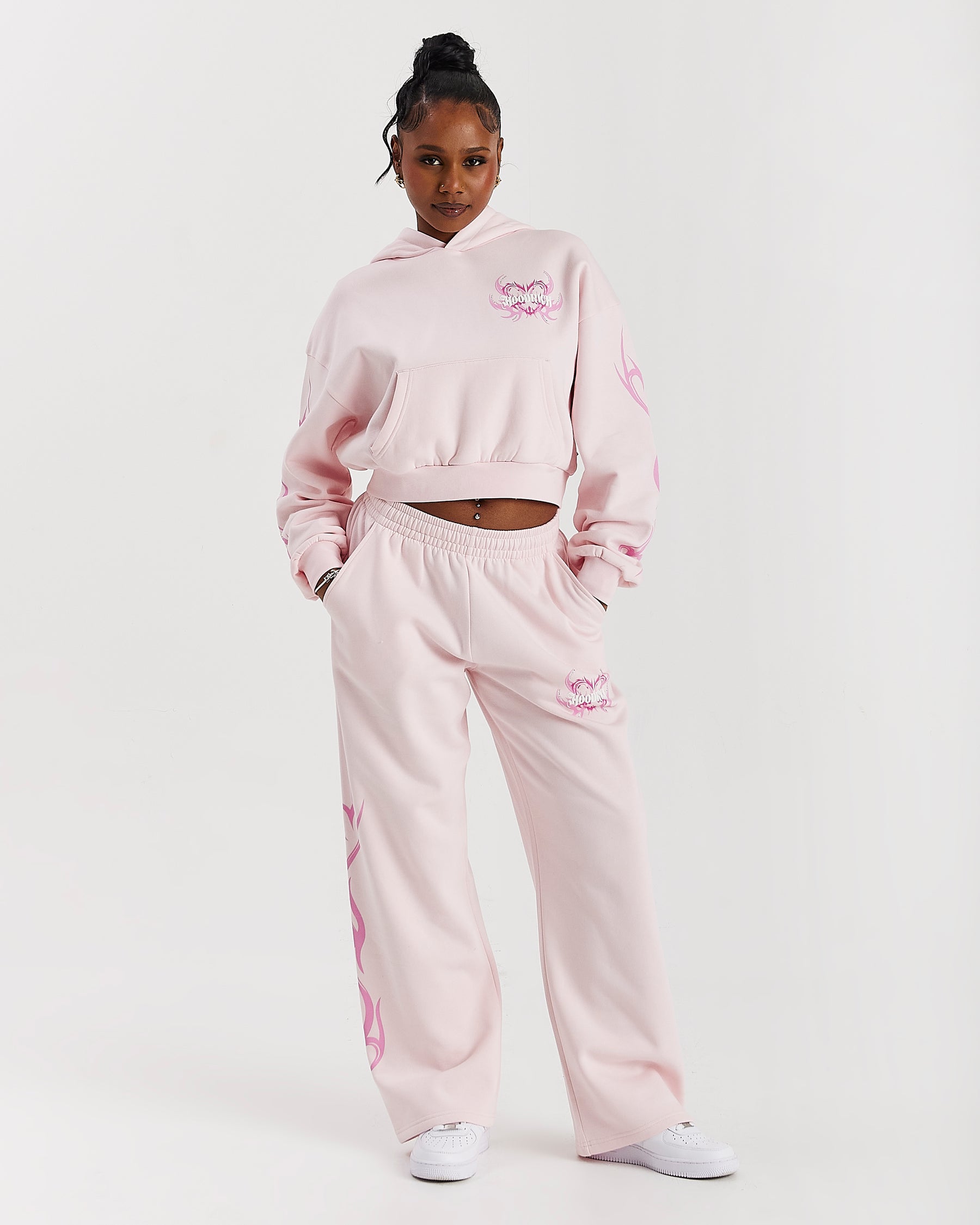 Flux Oversized Wide Leg Joggers - Pink