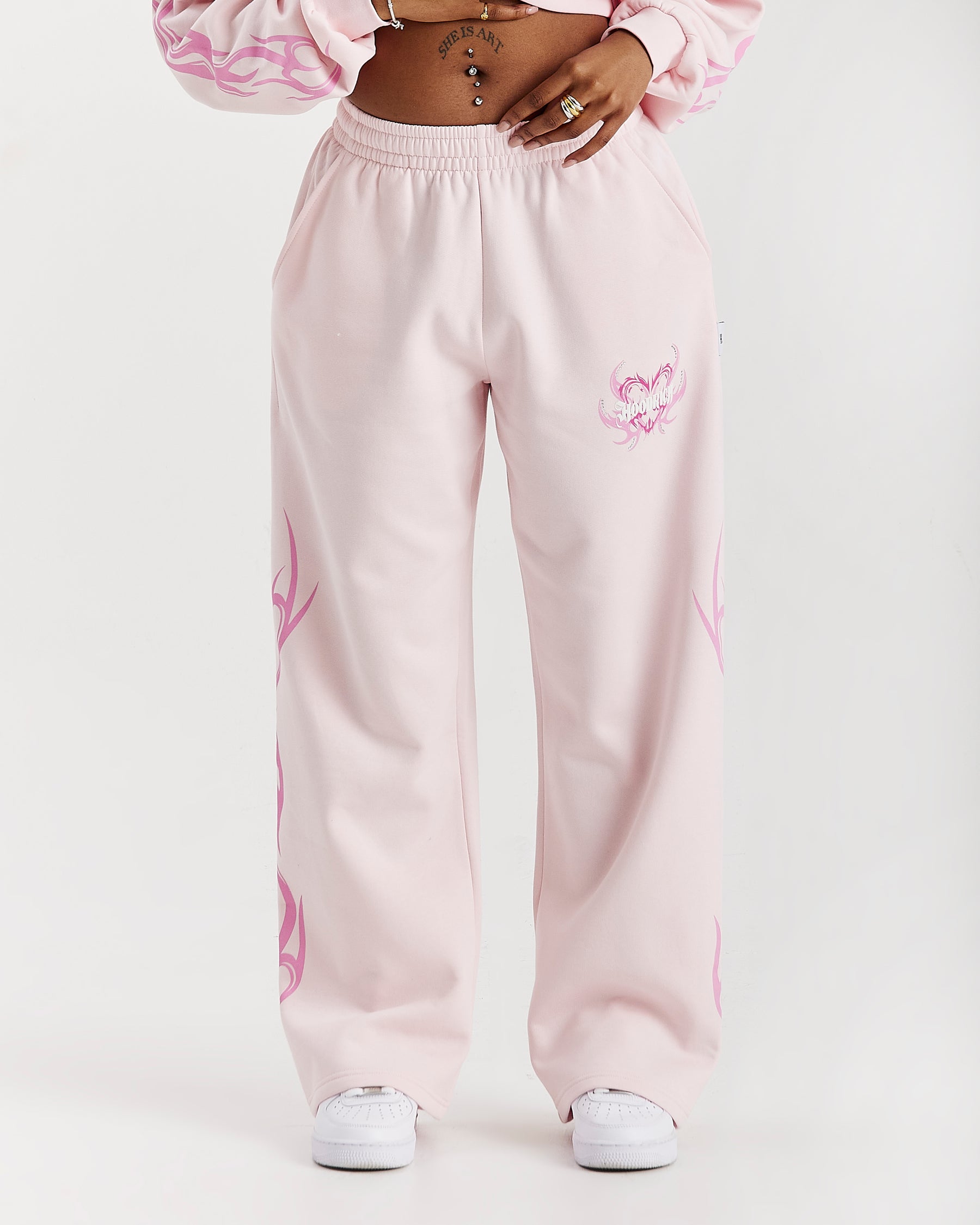 Flux Oversized Wide Leg Joggers - Pink