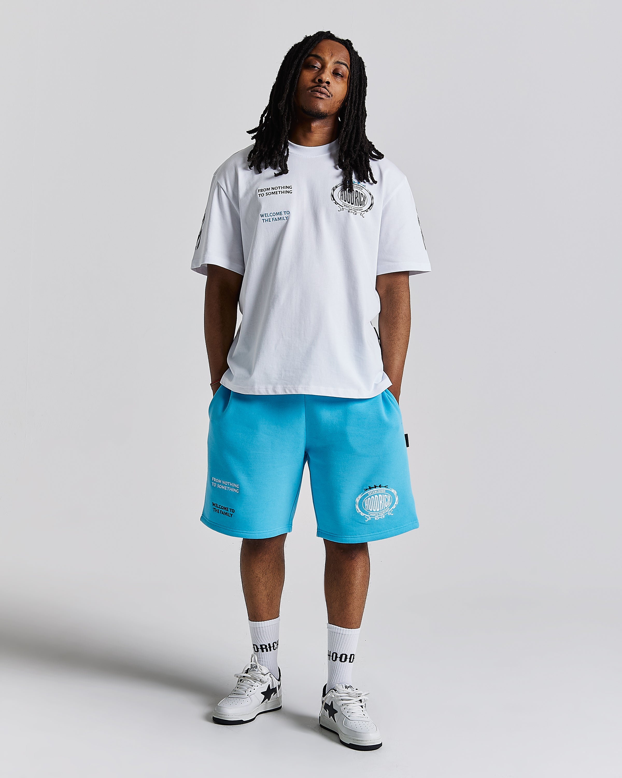 Noir Oversized Shorts - Blue/White/Black