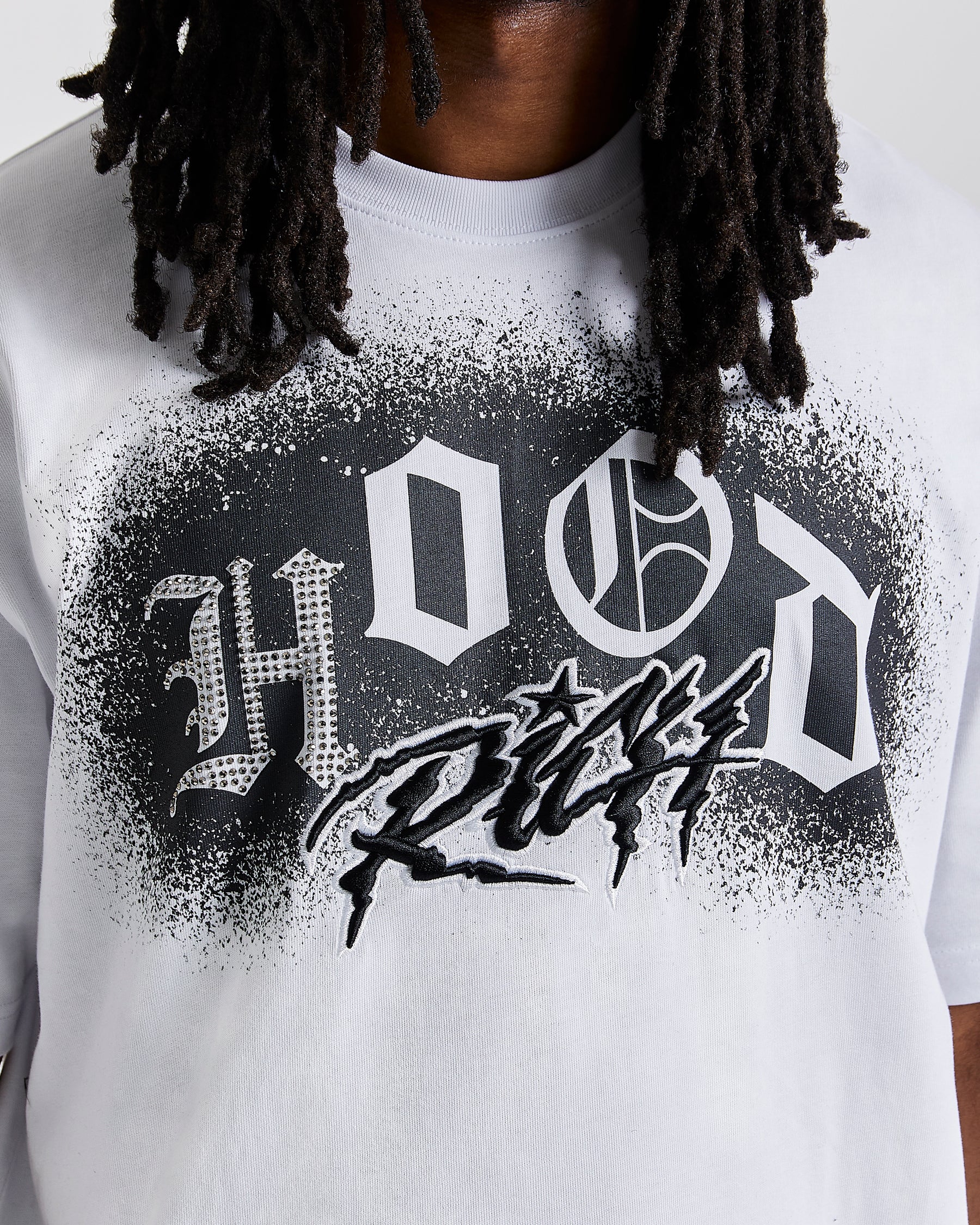 Iron Oversized T-Shirt - White/Grey/Black