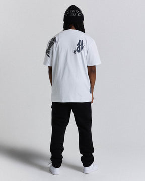 Shadow Oversized T-Shirt - White/Grey/Red