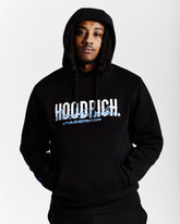 Flames Hoodie - Black/White/Blue