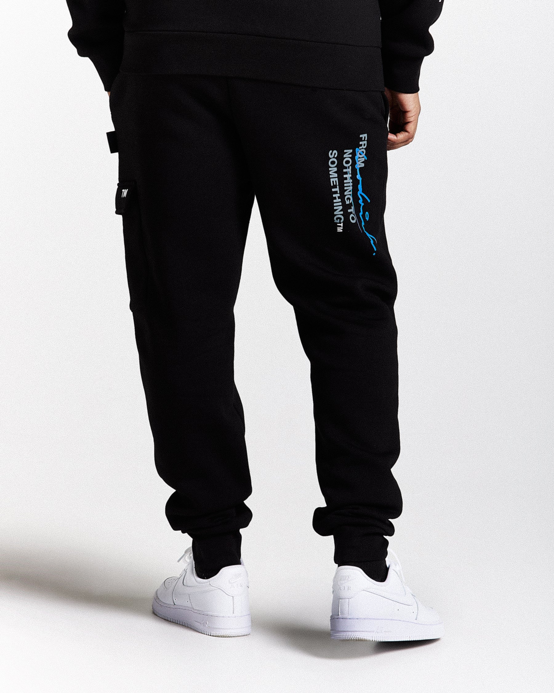 Flames Joggers - Black/White/Blue