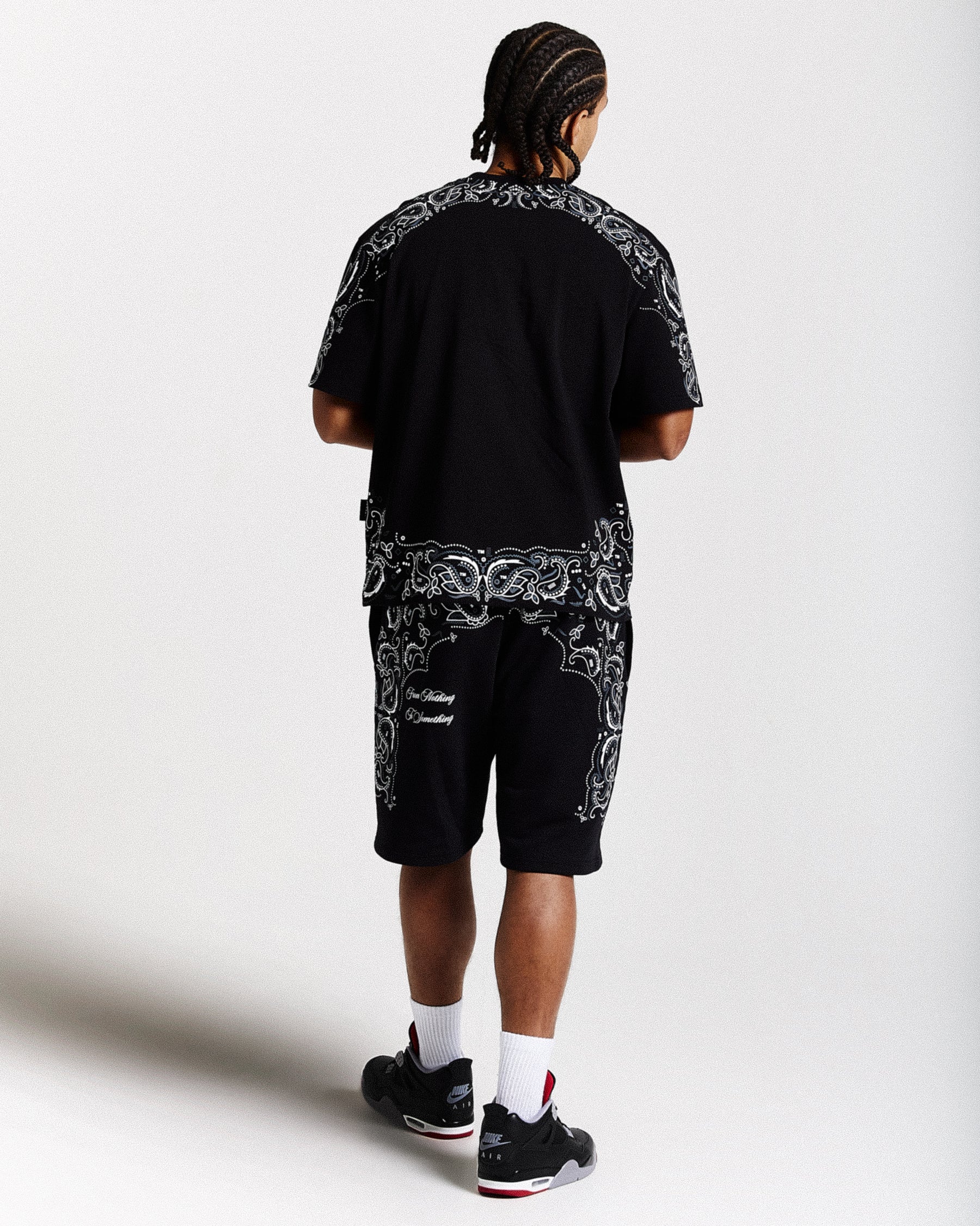 Motif Oversized T-Shirt - Black/White/Grey