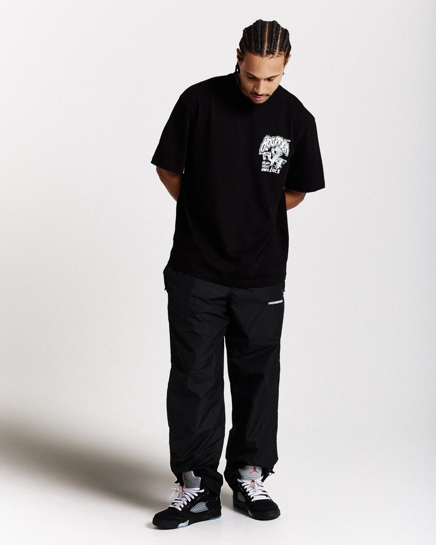 Fortune Oversized T-Shirt - Black/White/Blue